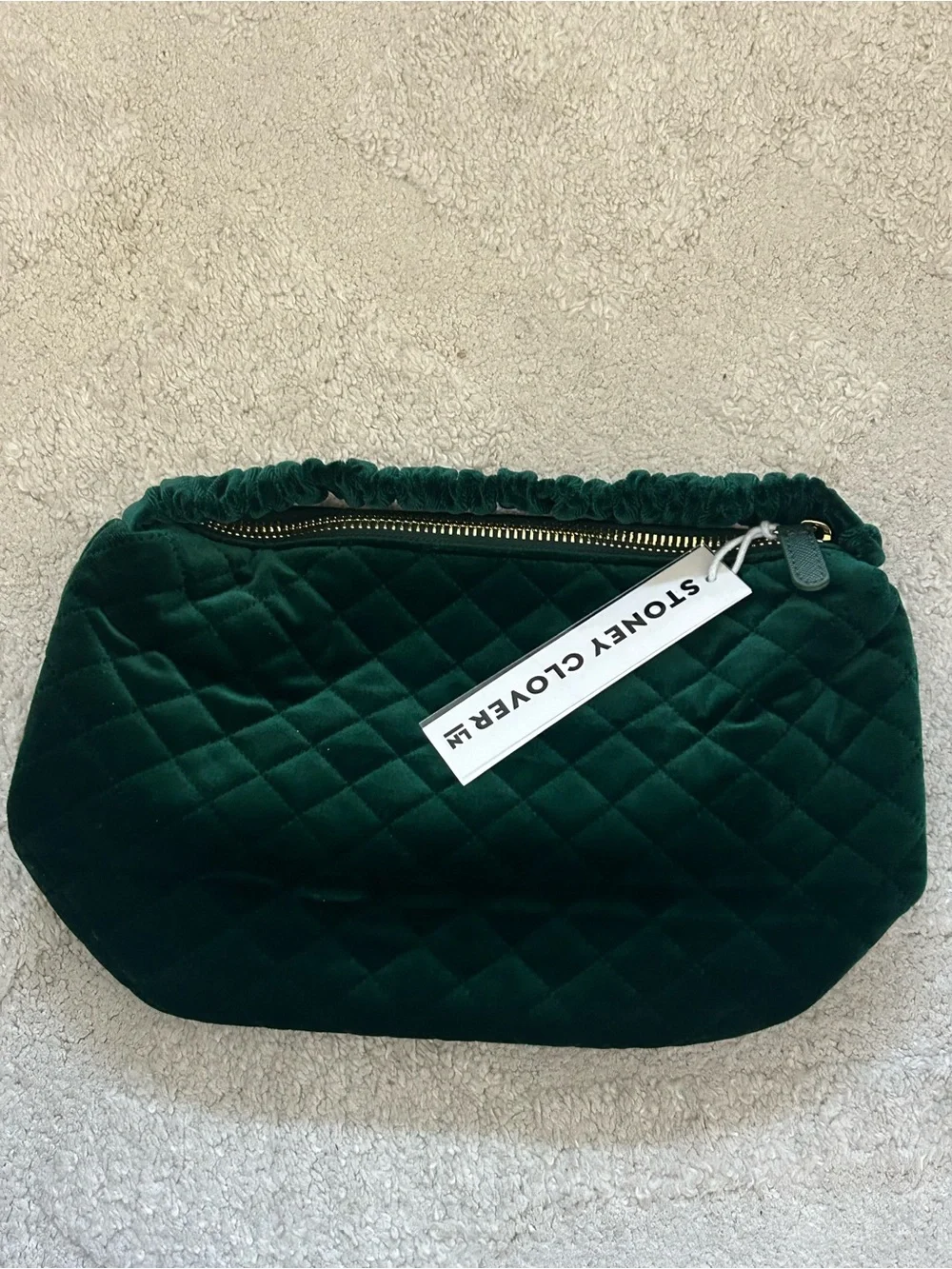 Stoney CloverGreen Velvet Scrunch Handle Bag NWT